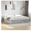 Image de Bedframe bewerkt hout grijs sonoma eikenkleurig 200x200 cm3280991