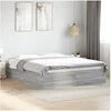 Image de Bedframe bewerkt hout grijs sonoma eikenkleurig 150x200 cm3281012