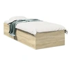 Image de Cadre de lit chêne sonoma 100x200 cm bois d'ingénierie, meuble de chambre à coucher, sommier, lit à panneaux, lit, 3281051