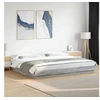 Image de Bed Frame with LED Lights Grey Sonoma 180x200cm Engineered Wood, bedroom furniture, bed base, pallet bed, bed, double 3281082