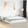 Image de Cadre de lit avec lumières LED blanc 160x200 cm bois ingénierie, meuble de chambre à coucher, sommier, lit de 3281084
