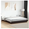 Image de Cadre de lit avec lumières LED noir 150x200cm bois d'ingénierie, meuble de chambre à coucher, sommier, lit de 3281092