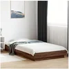 Image de Bedframe met LED-verlichting bruin eikenkleur 100x200 cm3281118
