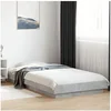 Image de Cadre de lit avec lumières LED gris béton 90x200 cm, meuble de chambre à coucher, sommier, lit de palette, lit, lit 3281122