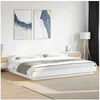 Image de Cadre de lit blanc 180x200 cm bois d'ingénierie, meuble de chambre à coucher, sommier, lit de palette, lit, lit 3281168