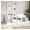 Image de Lit de Jour avec Tiroirs, Canapé-lit, Lit de Repos, Meuble de Salon Chambre à Coucher, Moderne, Blanc 100x200 cm Bois d'Ingénierie