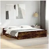 Image de Bedframe met lades bewerkt hout gerookt eikenkleurig 200x200 cm3280269