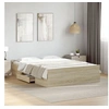 Image de Cadre de lit avec tiroirs sans matelas chêne sonoma 140x190 cm