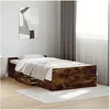 Image de Bedframe met lades bewerkt hout gerookt eikenkleurig 100x200 cm3280332