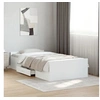 Image de Cadre de lit avec tiroirs blanc 75x190 cm bois d'ingénierie, lit, lit de rangement, cadre de lit simple, lit simple, 3280349