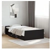 Image de Cadre de lit avec tiroirs noir 75x190 cm bois d'ingénierie, lit, lit de rangement, cadre de lit simple, lit simple, 3280350