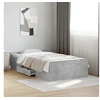 Image de Bedframe met lades bewerkt hout betongrijs 75x190 cm3280352