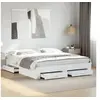 Image de Cadre de lit avec tiroirs blanc 200x200 cm bois d'ingénierie, lit, lit de rangement, cadre de lit double, lit double 3280356