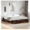 Image de Cadre de lit à tiroirs chêne fumé 180x200 cm bois d'ingénierie, lit, lit de rangement, cadre de lit double, lit 3280367