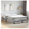 Image de Cadre de lit et tiroirs sonoma gris 140x200cm bois d'ingénierie, lit, lit de rangement, cadre de lit double, lit 3280389