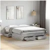 Image de Bedframe met lades bewerkt hout grijs sonoma eiken 120x200 cm3280396