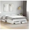 Image de Cadre de Lit à Tiroirs, Sommier à Lattes, Lit Adulte, Lit Double de Chambre à Coucher Intérieur, Blanc 120x190 cm 3280412