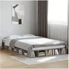 Image de Bedframe bewerkt hout grijs sonoma eikenkleurig 140x190 cm3280494
