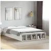 Image de Cadre de lit blanc 150x200 cm bois d'ingénierie, lit, lit double, lit de rangement, sommier, meubles de chambre, 3280559