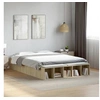 Image de Cadre de lit chêne sonoma 135x190 cm bois d'ingénierie, lit, lit double, lit de rangement, sommier, meubles de 3280589
