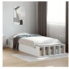 Image de Cadre de lit blanc 75x190 cm bois d'ingénierie, lit, lit simple, lit de rangement, sommier, meubles de chambre, cadre 3280622