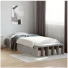 Image de Cadre de lit gris béton 75x190 cm bois d'ingénierie, lit, lit simple, lit de rangement, sommier, meubles de chambre, 3280625