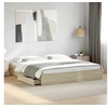 Image de Cadre de lit avec tiroirs chêne sonoma 200x200 cm, lit, lit de rangement, cadre de lit double, lit double, meuble de 3280631