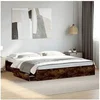 Image de Bedframe met lades bewerkt hout gerookt eikenkleurig 200x200 cm3280633