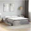 Image de Bedframe met lades bewerkt hout betongrijs 150x200 cm3280653