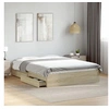 Image de Cadre de Lit avec Tiroirs, Lit Double avec Rangement, Lit Adulte, Meuble de Chambre à Coucher, Chêne Sonoma 140x200 3280659