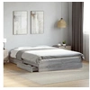 Image de Cadre de Lit avec Tiroirs, Lit Double avec Rangement, Lit Adulte, Meuble de Chambre à Coucher, Sonoma Gris 140x200 cm 3280662