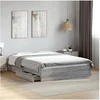 Image de Cadre de lit et tiroirs sonoma gris 120x200cm bois d'ingï¿½nierie, lit, lit de rangement, cadre de lit double, lit 3280669