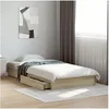 Image de Cadre de lit et tiroirs chï¿½ne sonoma 100x200 cm bois ingï¿½nierie, lit, lit de rangement, cadre de lit simple, lit 3280673