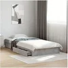Image de Cadre de lit et tiroirs gris bï¿½ton 100x200 cm bois d'ingï¿½nierie, lit, lit de rangement, cadre de lit simple, lit 3280674