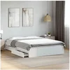 Image de Bedframe met lades bewerkt hout wit 135x190 cm3280692