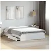 Image de Cadre de lit avec tiroirs sans matelas blanc 120x190 cm