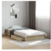 Image de Cadre de lit et tiroirs chêne sonoma 90x190cm bois d'ingénierie, lit, lit de rangement, cadre de lit simple, lit 3280708