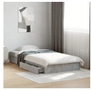 Image de Cadre de lit et tiroirs gris béton 90x190 cm bois d'ingénierie, lit, lit de rangement, cadre de lit simple, lit 3280709