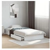 Image de Cadre de lit avec tiroirs blanc 75x190 cm bois d'ingénierie, lit, lit de rangement, cadre de lit simple, lit simple, 3280713
