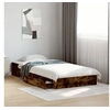 Image de Cadre de lit et tiroirs chêne fumé 75x190 cm bois d'ingénierie, lit, lit de rangement, cadre de lit simple, lit 3280717
