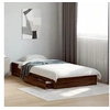 Image de Cadre de lit et tiroirs chêne marron 75x190cm bois d'ingénierie, lit, lit de rangement, cadre de lit simple, lit 3280719