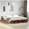 Image de Bedframe met lades bewerkt hout gerookt eikenkleurig 200x200 cm3280724