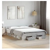 Image de Bedframe met lades bewerkt hout betongrijs 150x200 cm3280744