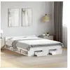 Image de Cadre de lit avec tiroirs sans matelas blanc 140x190 cm