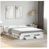 Image de Cadre de lit avec tiroirs sans matelas blanc 120x190 cm