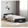 Image de Cadre de lit avec tiroir noir 90x190 cm bois d'ingénierie, lit, lit de rangement, cadre de lit simple, lit simple, 3280784