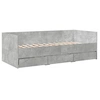 Image de Lit de Jour avec Tiroirs, Canapé-lit avec Rangement, Lit d'Invité, Meuble de Salon Chambre à Coucher, Moderne, Gris Béton 90x200 cm Bois d'Ingénierie
