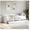 Image de Lit de jour avec tiroirs sans matelas blanc 90x190 cm