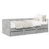 Image de Lit de Jour avec Tiroirs, Canapé-lit avec Rangement, Lit d'Invité, Meuble de Salon Chambre à Coucher, Moderne, Gris Béton 90x190 cm Bois d'Ingénierie