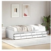 Image de Lit de Jour avec Tiroirs, Canapé-lit avec Rangement, Lit d'Invité, Meuble de Salon Chambre à Coucher, Moderne, Blanc 3280881